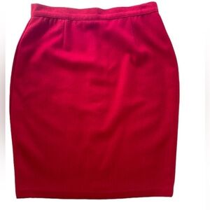 United Colors of Benetton Pure New Wool Red Pencil Skirt Italy Women Size 46